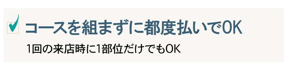 コースを組まずに都度払いでOK