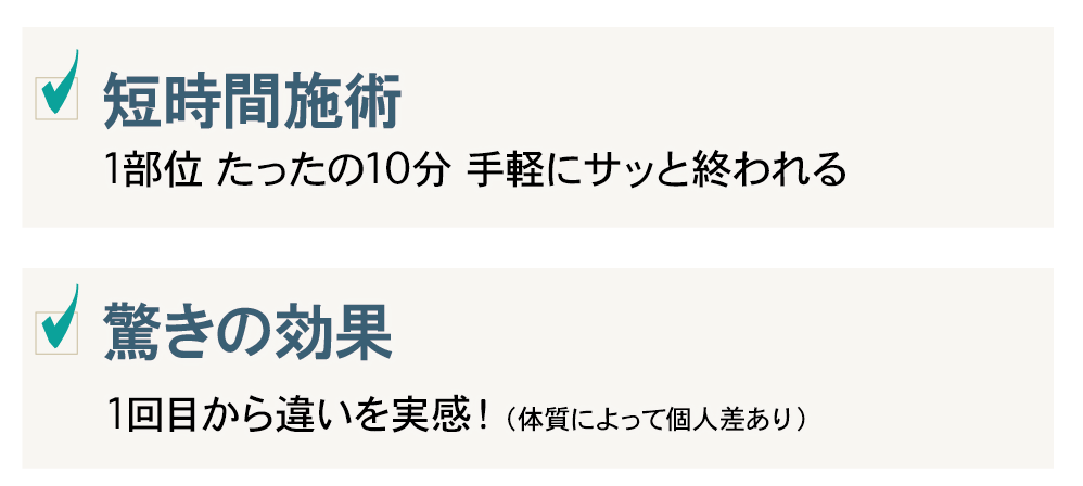 ・短時間施術・驚きの効果