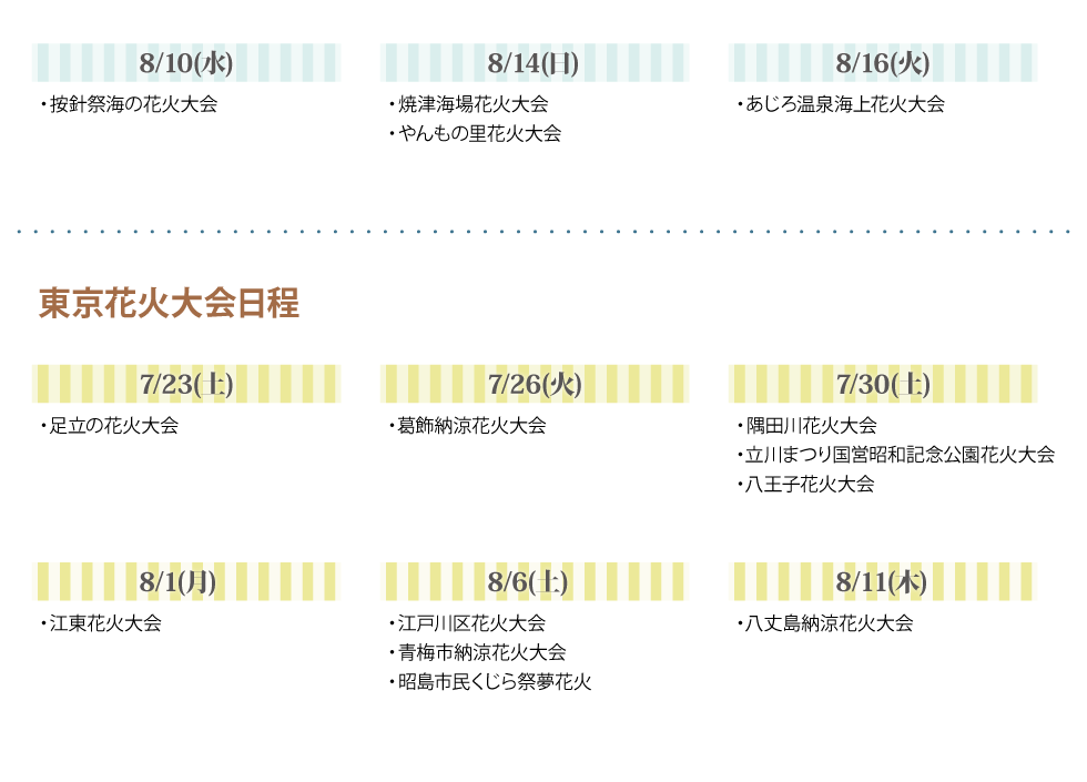 東京花火大会日程