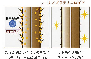 キラキラ輝くヘアを叶える超微粒子成分