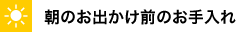 朝のお出かけ前のお手入れ
